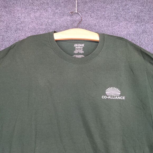 Gildan Mens Co-Alliance T-Shirt Green 3XL Short Sleeve Polycotton Dry Blend - Picture 3 of 13